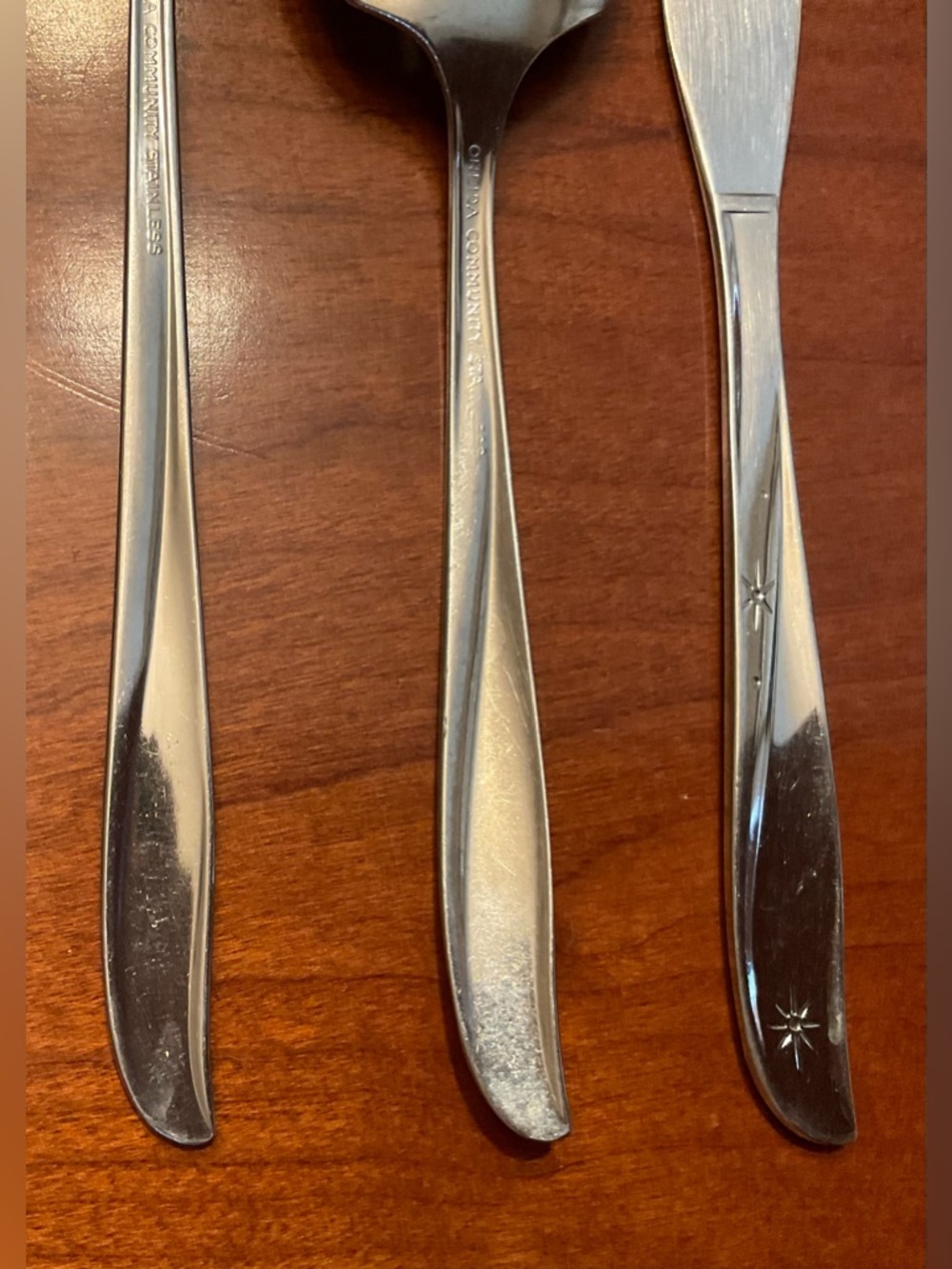Mid-Century Twin Star Silverware set of 3 - Picture 8 of 9